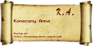 Konecsny Anna névjegykártya